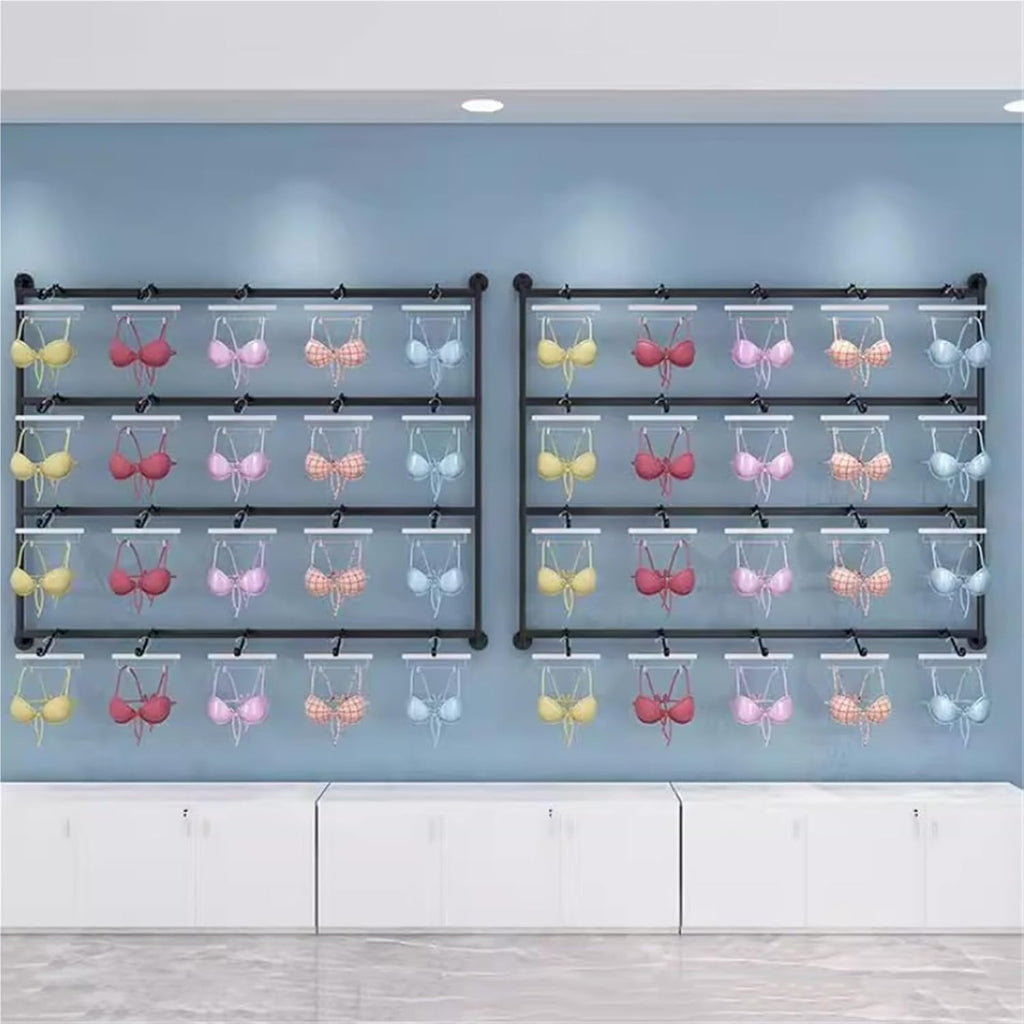 4 Tier Underwear Display Stand, Clothing Store Boutiques Retail Lingerie Garment Rack, Metals, Commercial Shelves Clothes Rod, for Lingerie Socks Bra Panties Scarves(Gold,90 * 120cm)