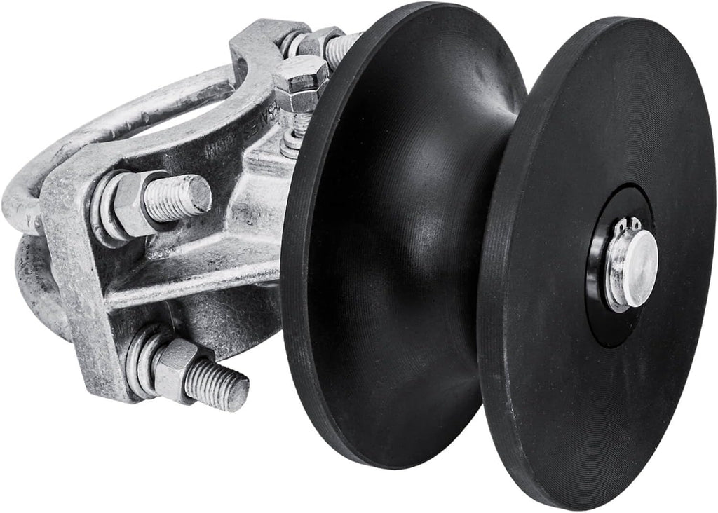Covered Cantilevered Gate Rollers, for Round 4' Post, 2-3/8' Chain Link Fence Gate Frame - Nylon Roller - CASE Qty 4