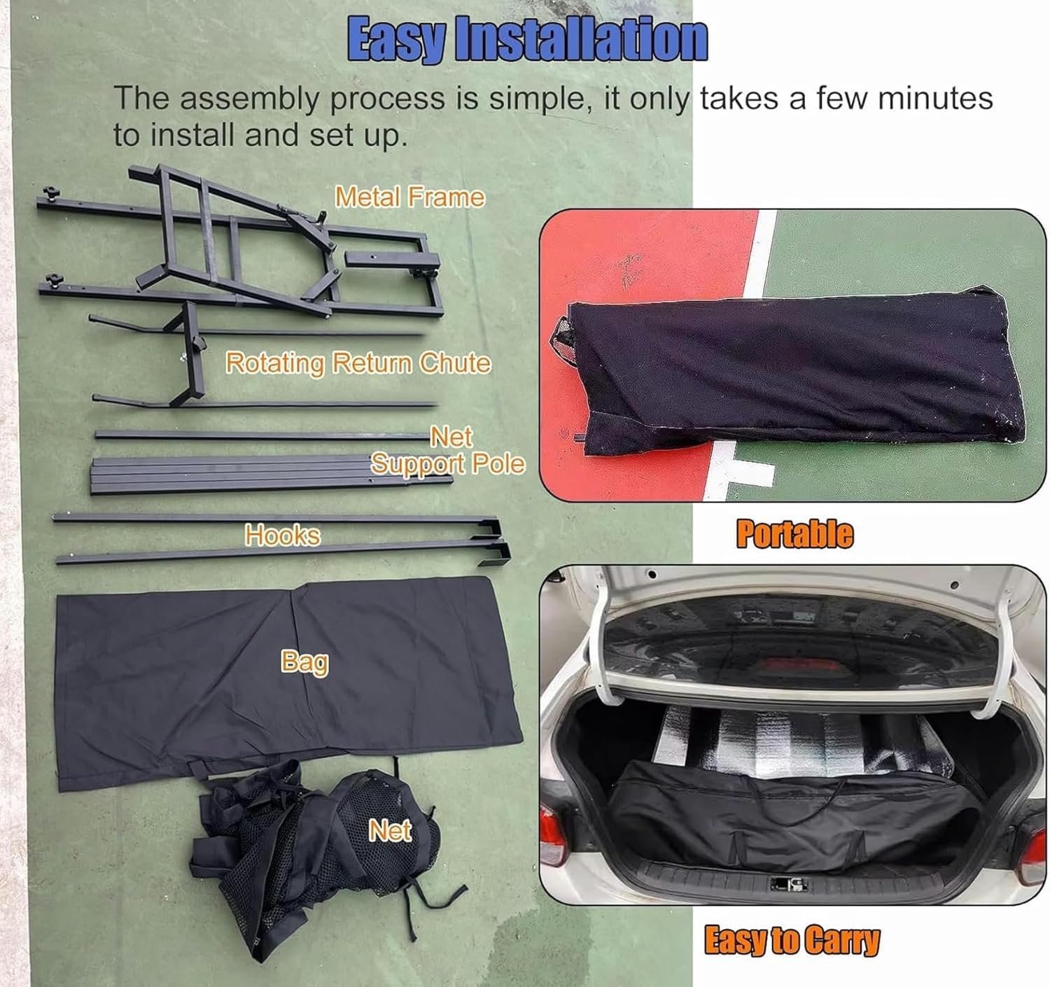 Shootaround Basketball Basketball Net Return Portable Shooting Trainer for Children Teenagers Adults Beginners Folding Metal Hanging Basketball Return Attachment Device