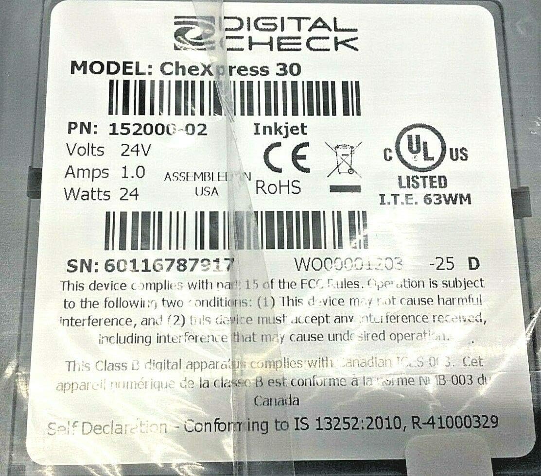 Digital Check CheXpress CX30 Check Scanner (152000-02)