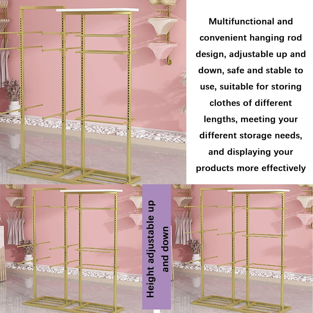 Freestanding Clothing Store Underwear Display Rack, Boutique Retail Commercial Shelves, Multifunctional Slippers Sock Lingerie Swimwear Shorts Access(Black-100x40x135CM