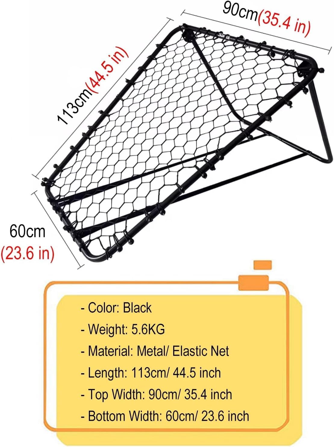 Shootaround 90cm Wide Volleyball Soccer Return Attachment Multi-Sport Shooting Practice System, Baseball Bounce/Pass Back Net Catcher Football Kick Training Equipment