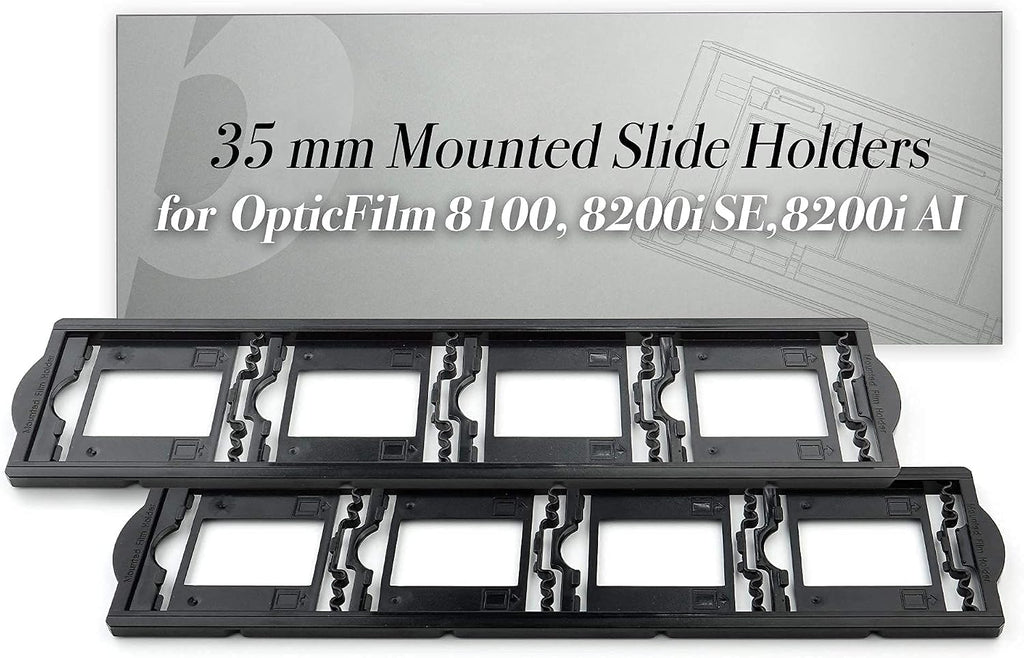 PlustekOpticFilm 8200i SE Film & Slide Scanner Converter + 35mm Mounted Slide Holders kit x 2