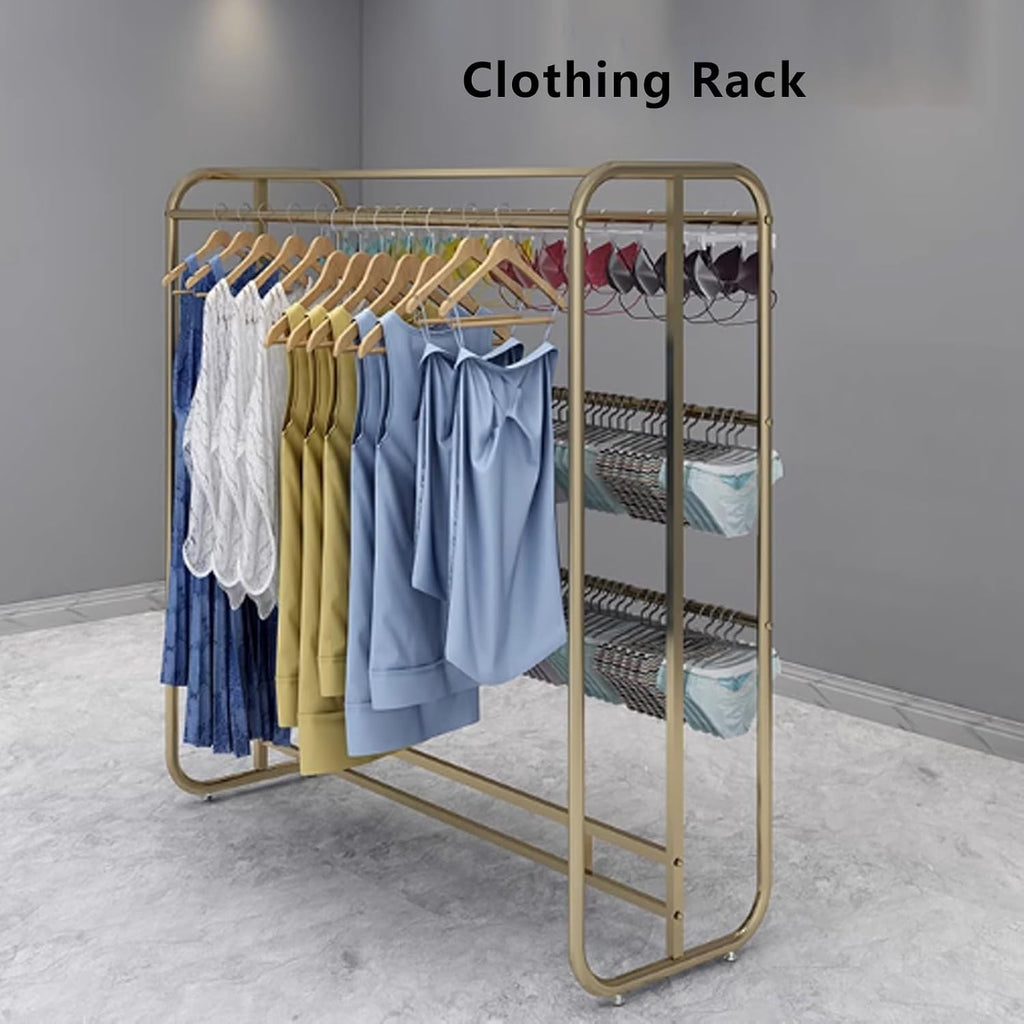 Retail Lingerie Display Stand,Floor Standing Organizer Mall Retail Stores,Freestanding Underwear Panty Rack for Bra Shorts Jewelry(White,L-120CM)