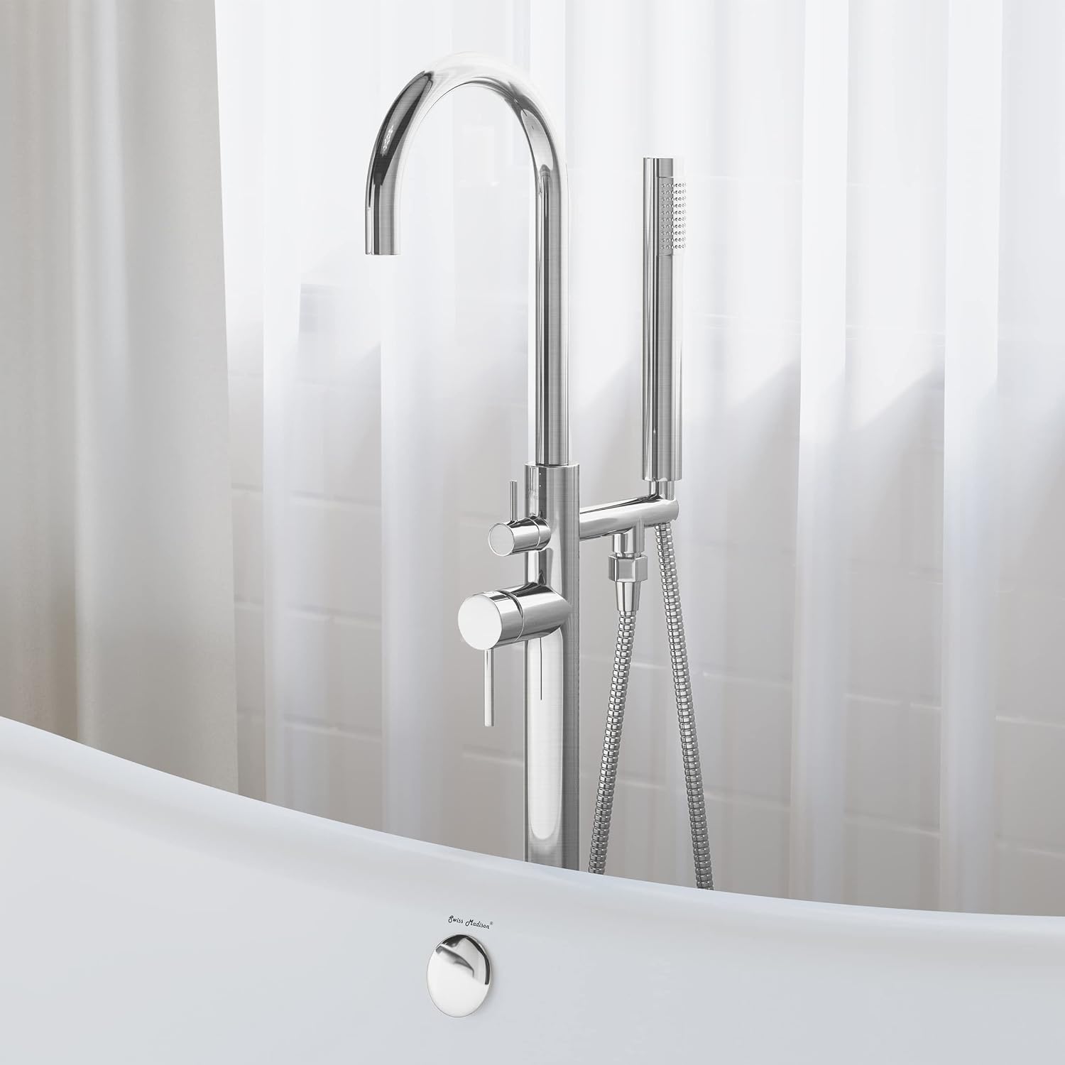 Swiss Madison Well Made Forever SM-FF11C Ivy Freestanding Bathtub Faucet in Chrome