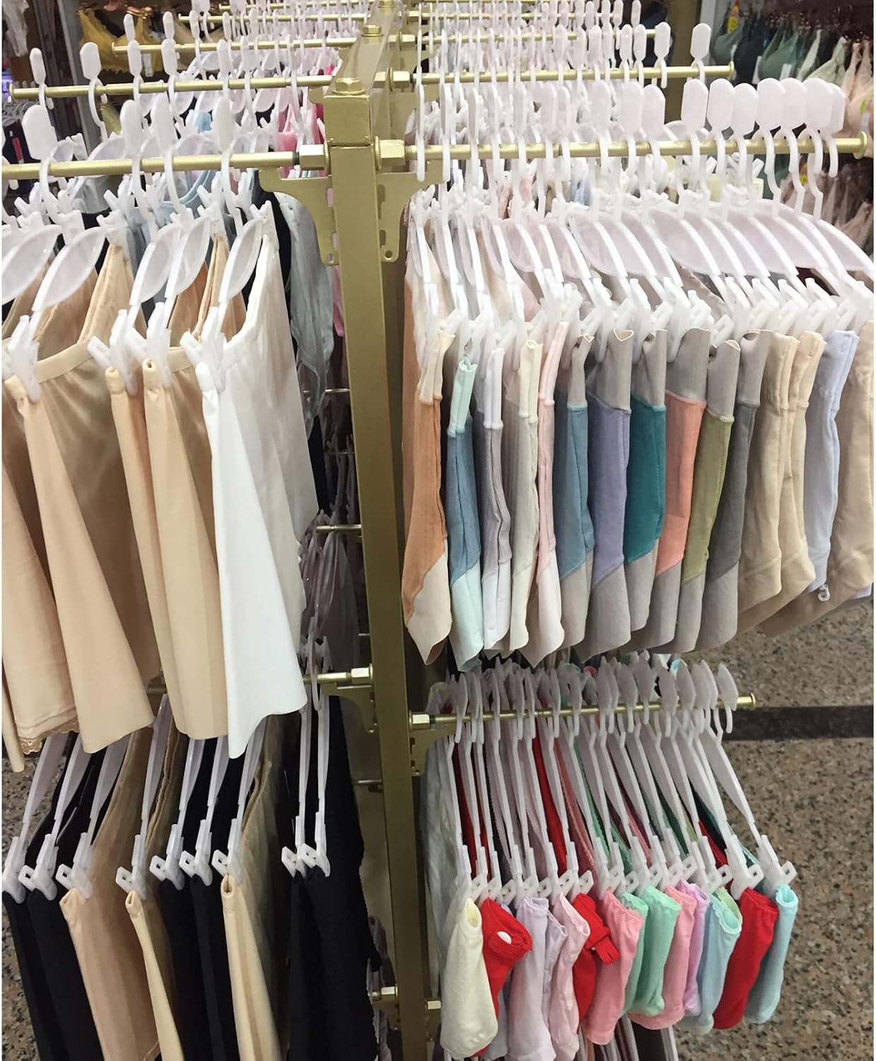 Free Standing Garment Rack,Clothes Hanger,Adjustable Underwear Rack,Bra Display Bracket,Double Sided Hanging Bars,Clothing Store Metal Storage Shelves,Key,D130X40X130Cm