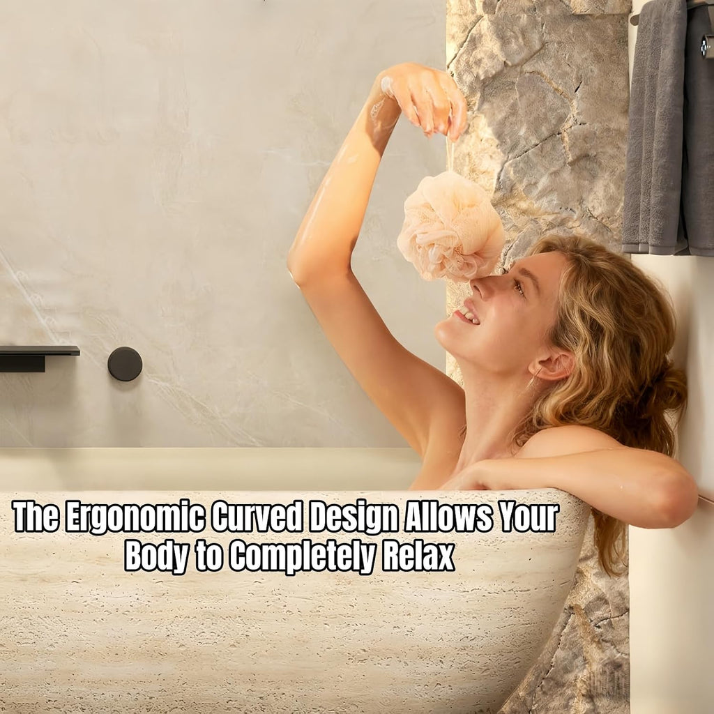 64' Edeyeu Freestanding Bathtub - Extra Deep Soaking Tub, Premium Solid Surface Bathtub for Spa-Level Comfort, Durable Free Standing Bathtub for Modern Bathroom Relaxation Style A