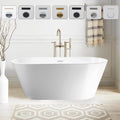 Vanity Art 67' X 32' Non-Slip Acrylic Freestanding Bathtub | Contemporary Design Soaking Tub with Overflow and Pop-up Drain, UPC Certified VA6815-NLW-PW