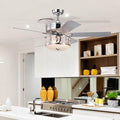 Tangkula 52?Ceiling Fan w/Lights & Remote Control, Lighting Fan w/5 Reversible Blades, 3 Wind Speed, Timer Function, Fan Lamp Suitable for Living Room, Bedroom (Silver)