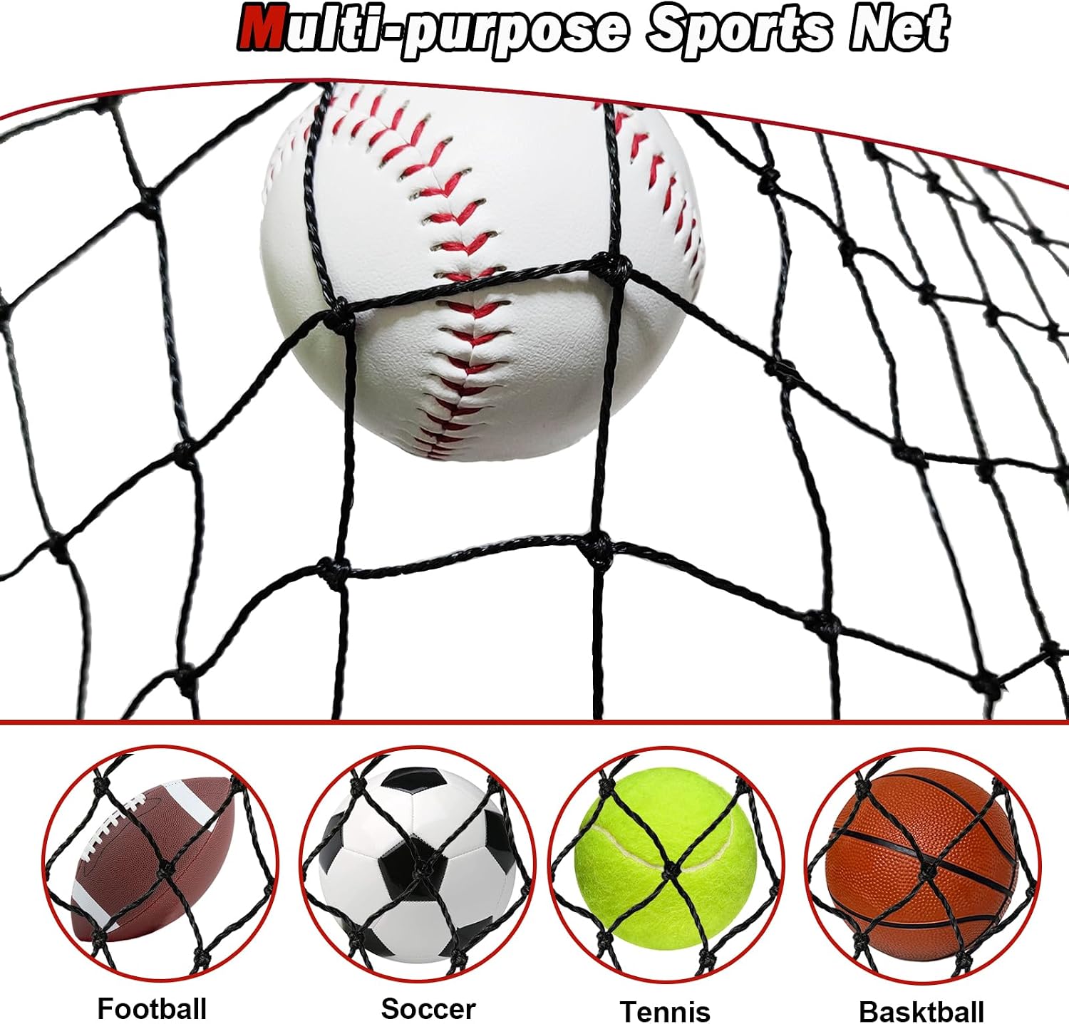 Baseball Softball Batting Cage Net with Realistic Catcher, Net Only, Backyard Practice Batting Cage Net, Heavy Duty Multi-Purpose Sports Net with Door