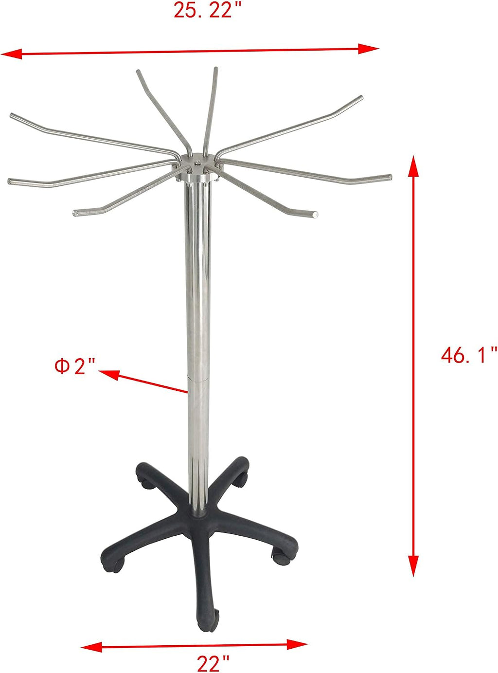 FixtureDisplays® Lead Apron Rack MRI X-Ray Protective Cover Mobile Rack with Wheels Stainless Steel Construction Non-Magnetic 1782-517W Classic-New-NF