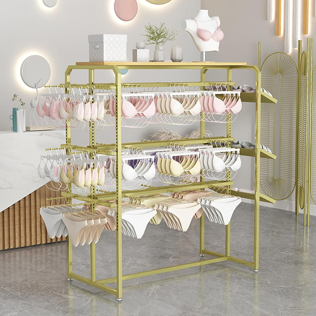 Display Stand Retail Store Garment Rack Clothing Hanger, Underwear Panty Rack Shorts Bra Display Stand, Metal Hanging Rack for Boutique Mall