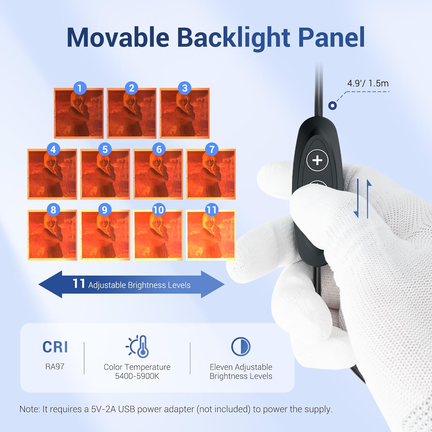 JJC Negative Film Digitizer with Durable Film Storage Pouch for 120 35mm Film, Negative to Digital Converter with Adjustable Brightness LED Backlight & Slider Rail
