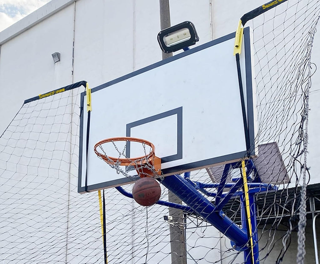 Yard Basketball Rebounder Net Return System Metal, Basketball Hoop Returner for Home & Outdoor Practice, Park Court Shot Trainer for 3-Pointers/Jump Shots/Free Throws