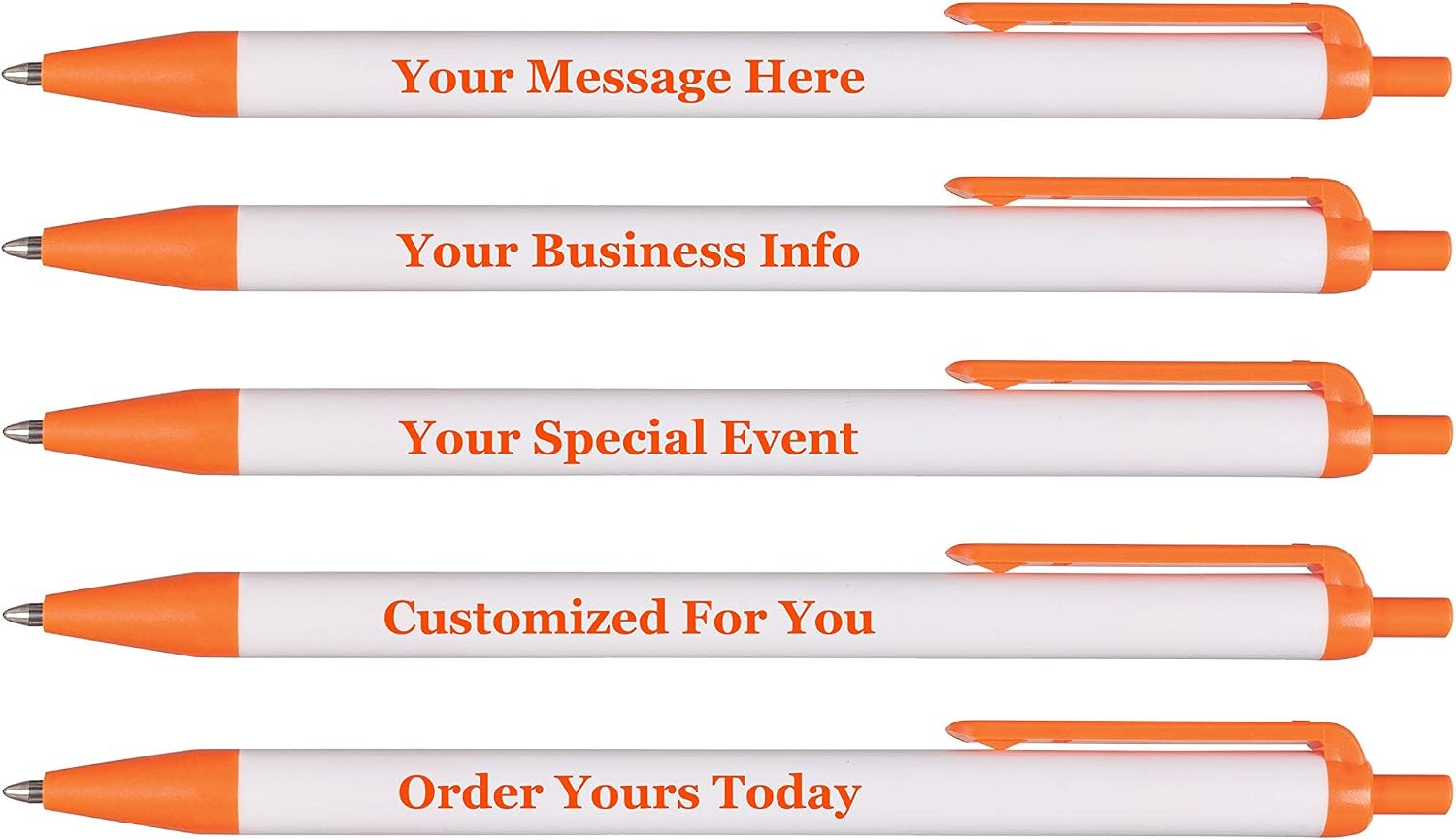 RevMark Personalized Ballpoint Pen, Custom Printed Name, Business or Event Information, Timeless Advertising, USA Made Pens, Promotional Marketing, Smooth Black Ink, Bulk Pack (Orange,250 Ct)