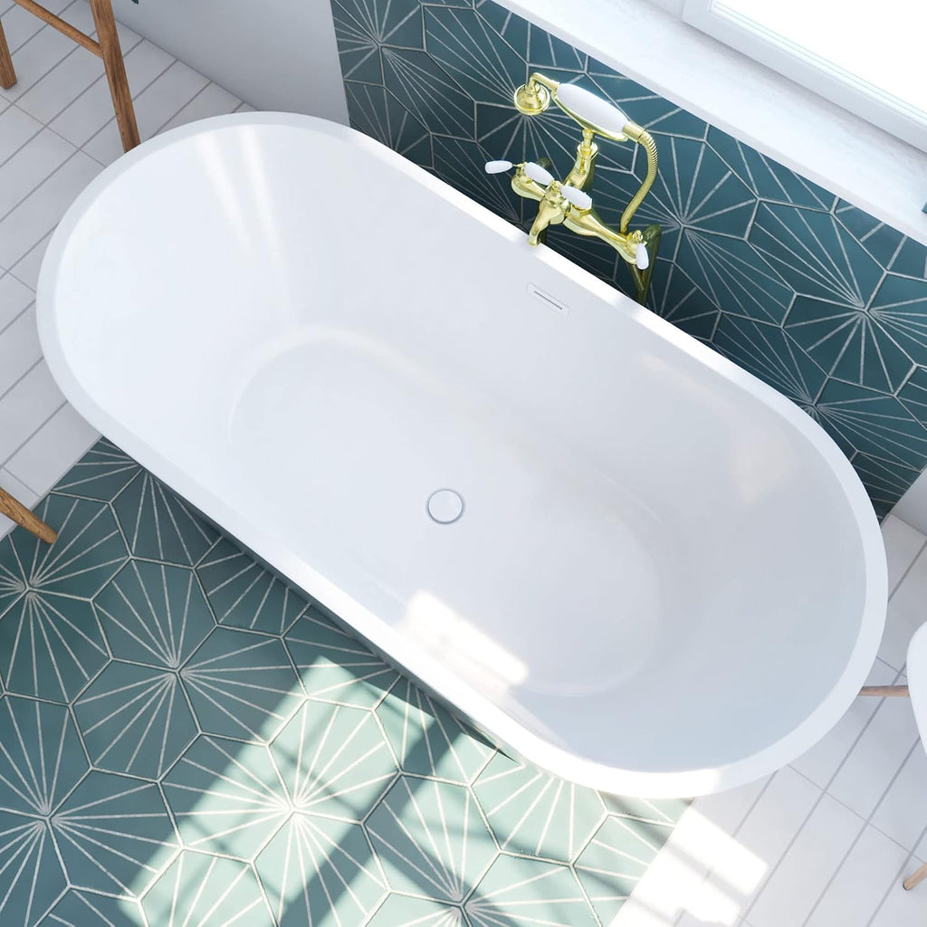 DreamLine Havana 67 in. L x 23 in. H Acrylic Freestanding Bathtub