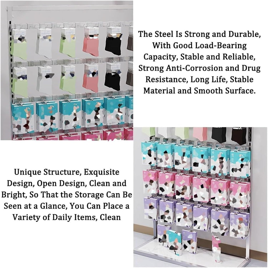 Clothes Rail Garment Rack 4 Storeys Underwear Metal Display Rack, Floor-Standing Garment Organizer Hanger for Socks Bra Panties, Retail Store Display Stands(80x35x135c