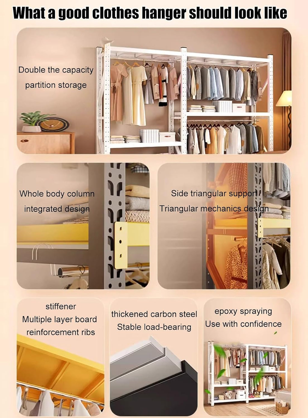 Foldable Portable Closets, Clothes Rack With Cover, Heavy Duty Portable Closet, Portable Closet Rack,Freestanding Coat Storage Armoire, For Bedrooms