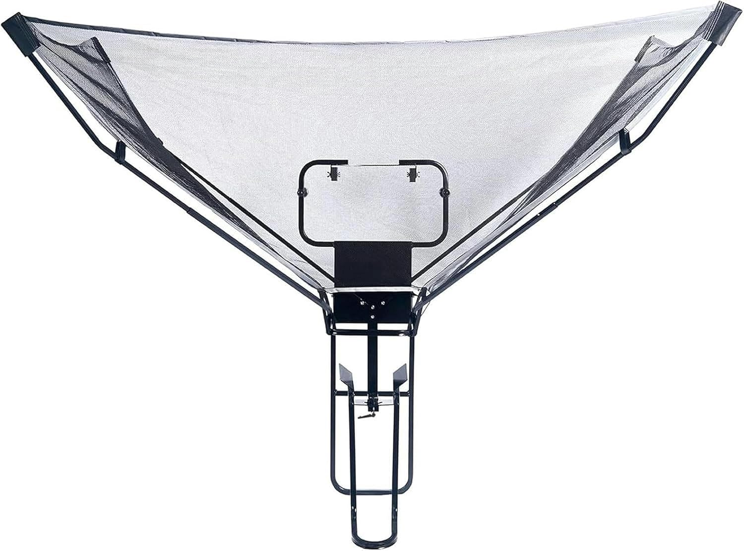 Metal Basketball Rebounder with High-Density Mesh - Heavy Duty 180° Rotating Return Chute, Impact-Resistant Foldable Net, Fits Indoor/Outdoor Hoops