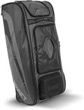 Bownet Commander Rolling Catcher's Gear Bag with Wheels – Baseball & Softball Equipment Bag for Travel Ball, Youth & Adult, 14 Pockets, Molded Helmet Case, Airline Approved