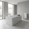 67'Acrylic Single Person Whirlpool Tub with Hydrotherapy Jets, LED Chromotherapy Lights, Soft Waterfall Spout, and 63-Gallon Capacity - Soaking Home Spa.