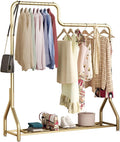Fashion Freestanding Garment Rack Heavy-Duty Gold Clothing Rack with Shelf for Hanging Clothes, Garments and Coats(100 x 40 x160 cm)