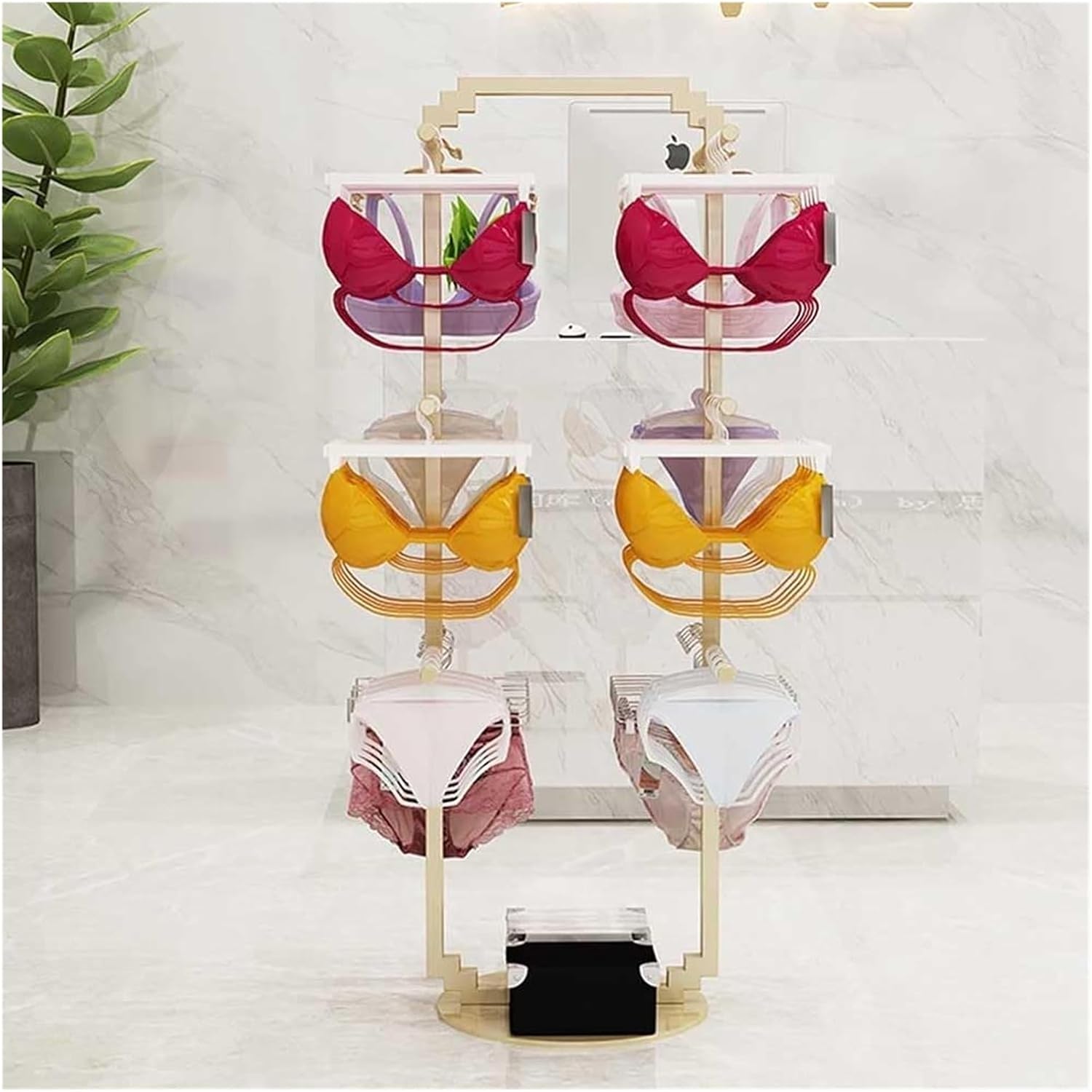 Clothes Rail Garment Rack Underwear Display Stand, Floor Bra Shelf Men's Shorts Display Rack Hanging Underwear Rack Clothing Display Stand for Shopping Mall, Underwe
