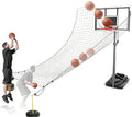 Basketball Return System with Adjustable Height & Angle - Portable Hoop Mounted Net Catcher, Ideal for Practicing Shots from Different Positions
