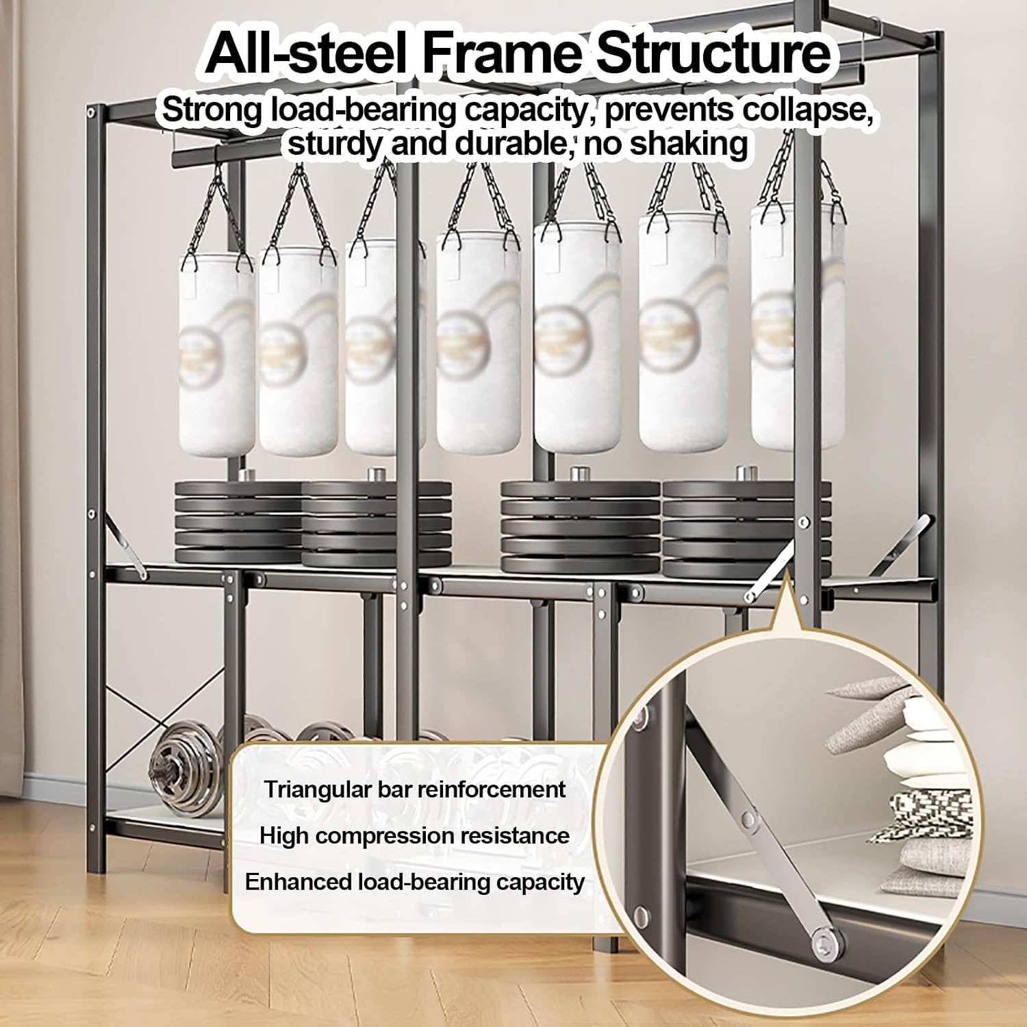 Portable Wardrobe Closet with Cover, Clothing Coat Storage Organizer with Hanging Rods, Foldable Garment Rack for Hanging Clothes, Steel Tube Clothes(Blue,145cm/57.1inch)