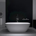 67' Resin Stone Freestanding Bathtub, Solid Surface Bathtub Modern Design Stand Alone Tub with Drain and Overflow, Matte White 306MW1700