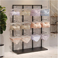 Underwear Rack Clothing Store Display Stand, Commercial Retail Garment Bra Shorts Swimwear Sock Shorts Slippers Storage Hanger, Markets Shopping Malls Shelves(Black 100x40x135CM)