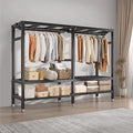 Bedroom Wardrobe - Portable Closet With Cover, Foldable Wardrobe With Universal Wheel Garment Rack, Load 1500 Lbs, For Bedroom Living Room Off, With 2 Hanging Rods And 4 Storage Shelves ( Size : 203x5