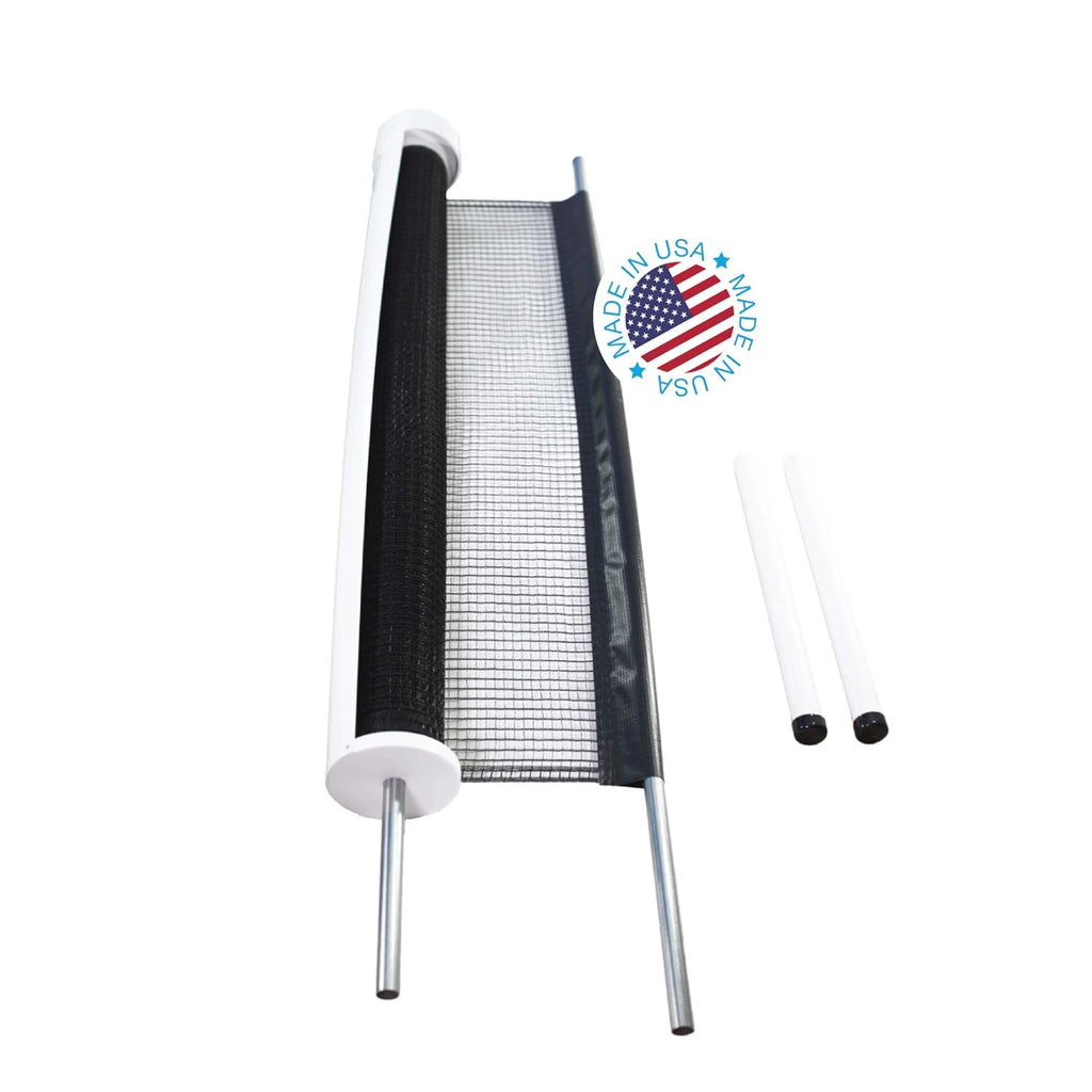 Kidkusion Retractable Driveway Guard | Adjustable Up to 12 Ft. | Visual Boundary for Playtime Safety | Black | Made in USA