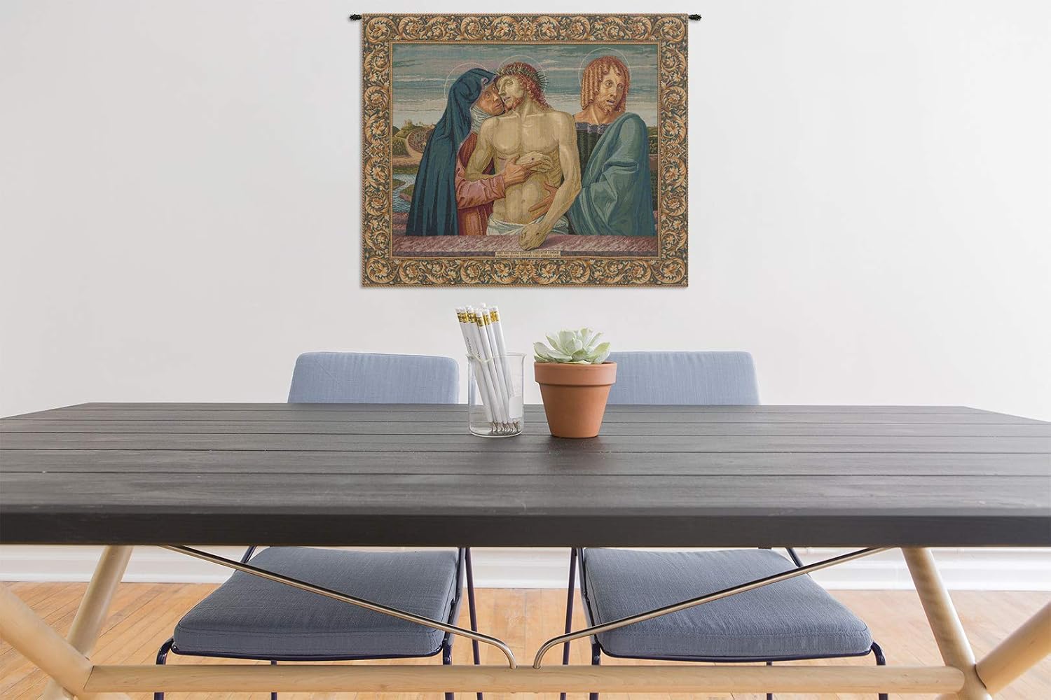 Charlotte Home Furnishings Inc. Pieta Italian Tapestry Wall Hanging 20 X 25 Inch Viscose Cotton And Polyester Blend Wall Art Perfect For Home Decor And Wall Decor By Giovanni Bellini