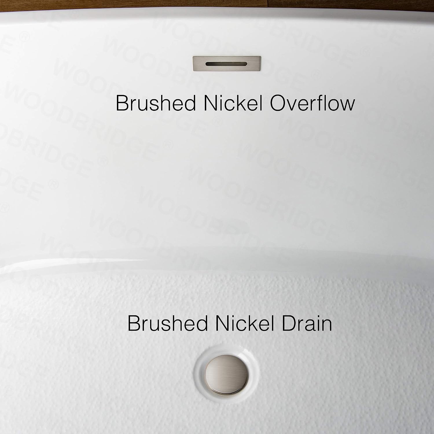 WOODBRIDGE 67' Acrylic Freestanding Bathtub Contemporary Soaking Tub, Black Acrylic (Brushed Nickel Drain/Overflow),BTA1813-BN
