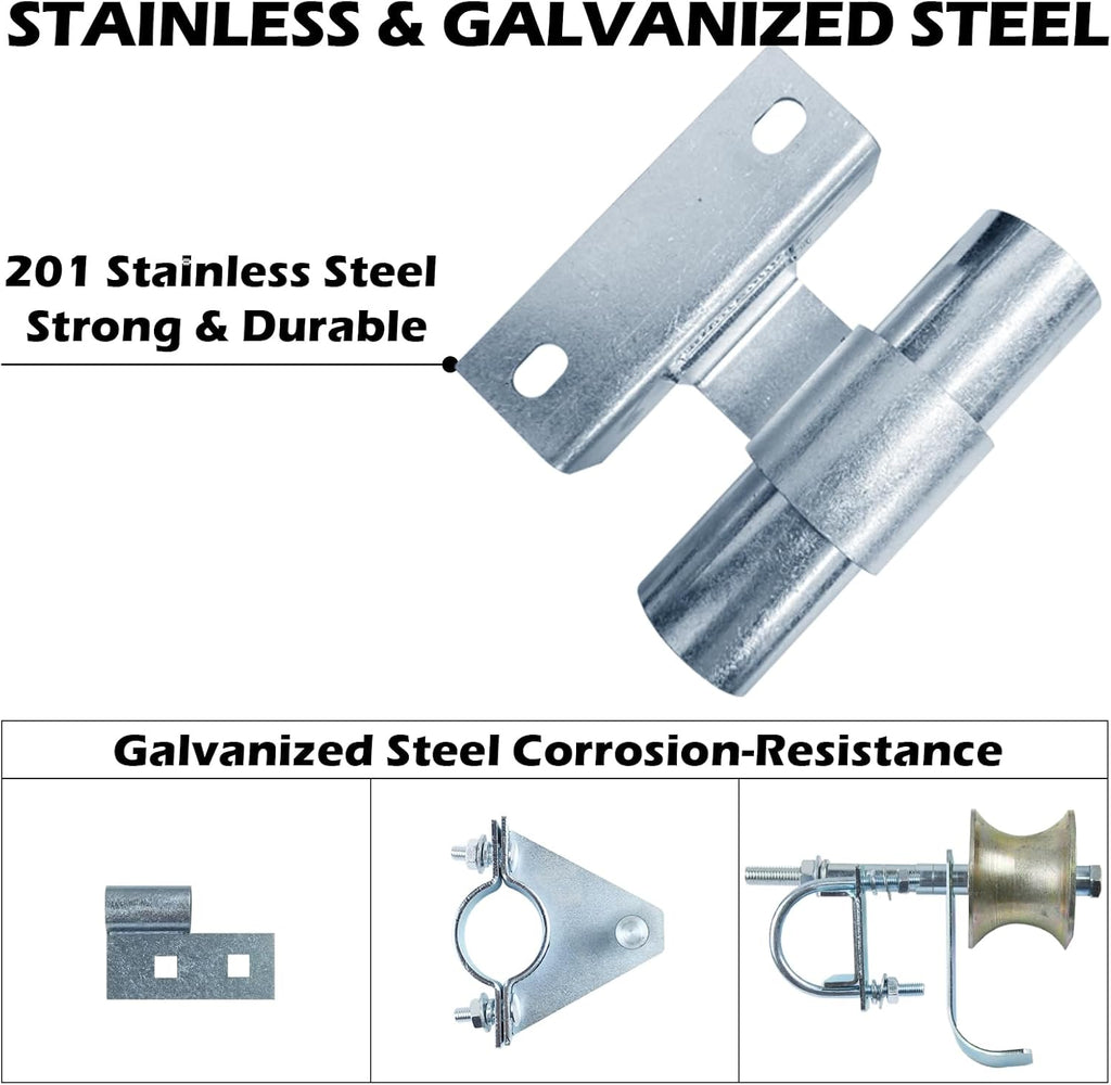 Wall Mount 6' Wheels Rolling Gate Hardware Kit | Sliding Gate Hardware | Sliding Gate Kit | Farm Gate Hardware