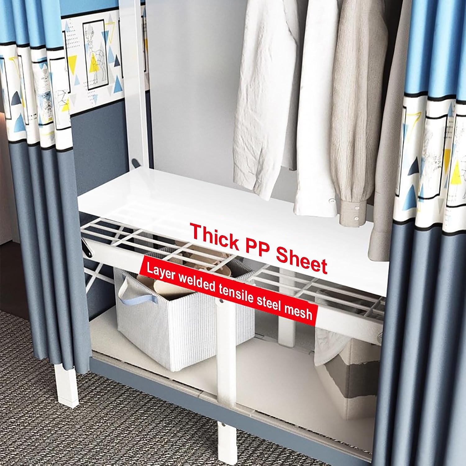 Heavy Duty Foldable Closet, Portable Covered Clothes Rack for Hanging Clothes Armoire Wardrobe Closet System Freestanding Coat Storage Garment Racks(Panda Garden,167cm/65.7in)