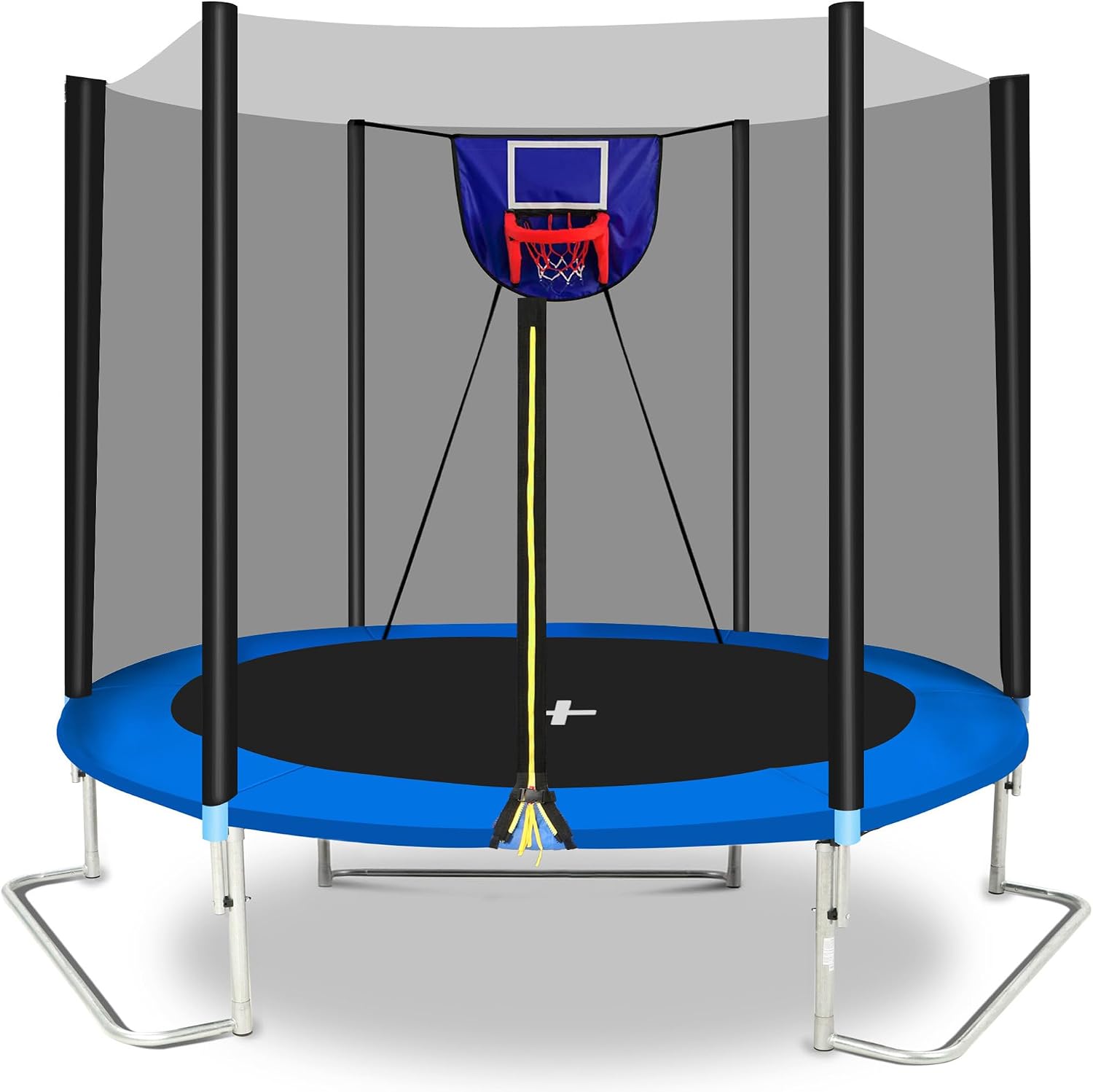 1500LBS 10FT 12FT 14FT 15FT 16FT Trampoline with LED Lights, Sprinkler, Music Speaker and Socks, ASTM Approved Outdoor Trampoline for Kids and Adults, Backyard Trampolines with Net Enclosure