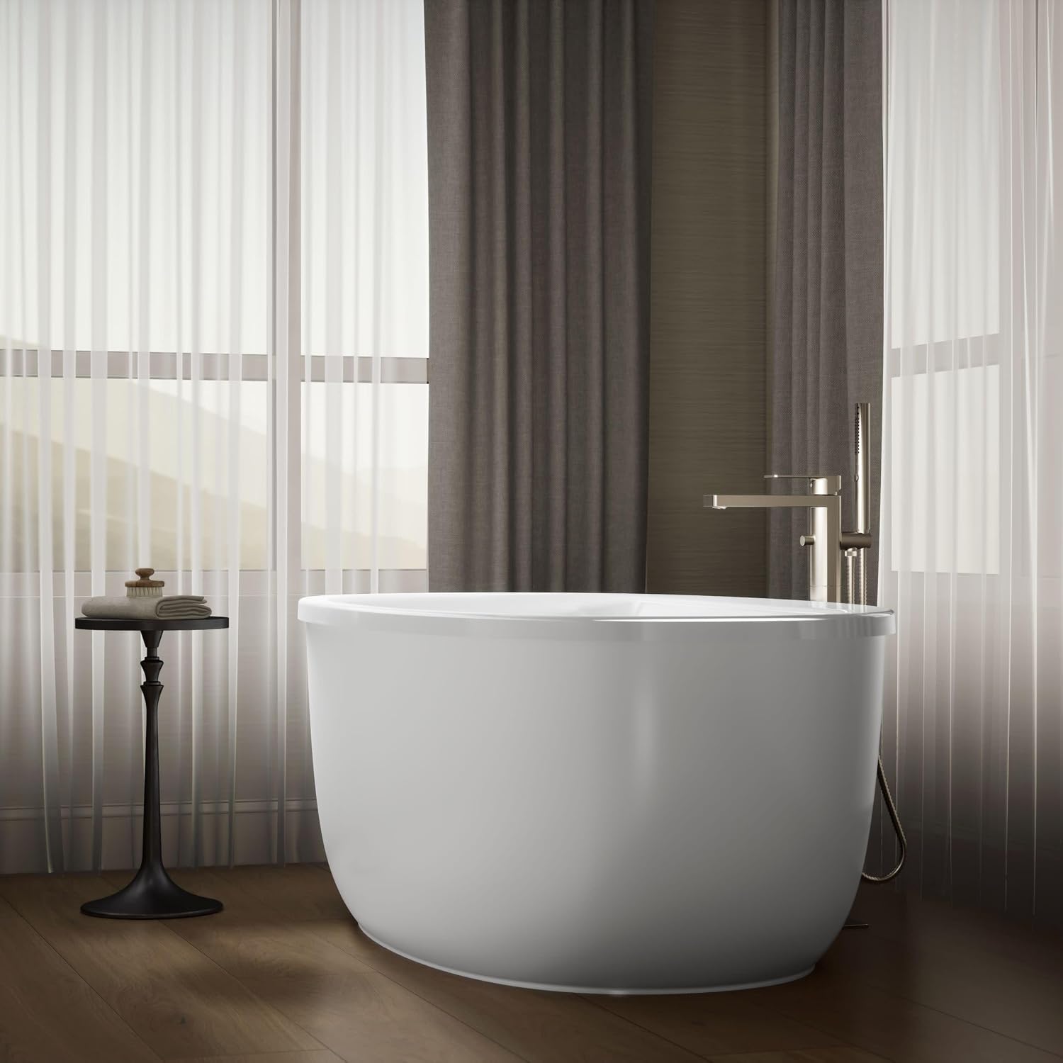 Kohler 6369-0 Sunstruck® 65-1/2' x 35-1/2' freestanding bath with fluted shroud, White