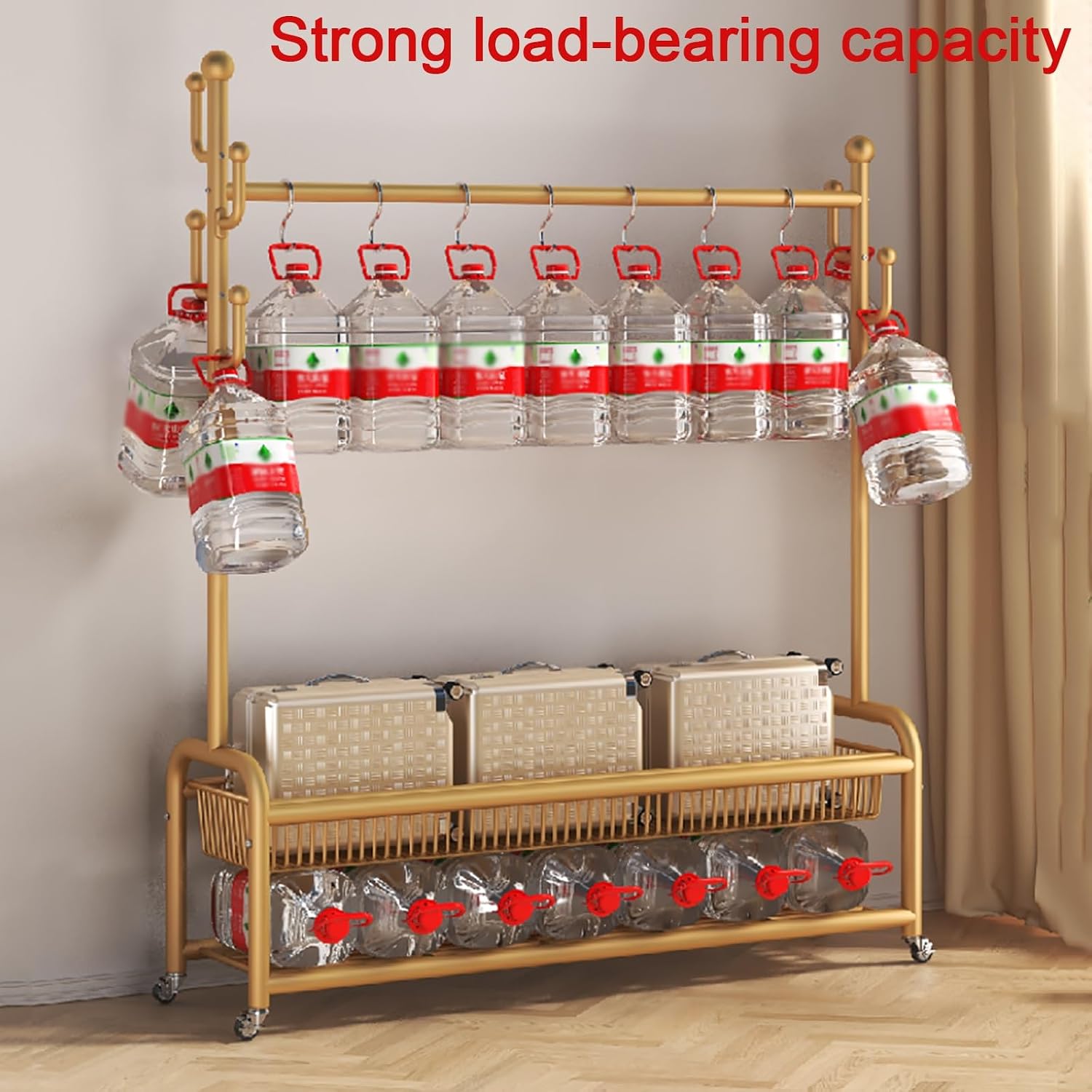 Clothes Rack With Wheels,Garment Rack With Storage Shelves And Coat/Hat Hooks,Hanging Racks For Clothes,Freestanding Rolling Clothing Organizer For Bedroom Living Room(Black,80cm(31.5in))