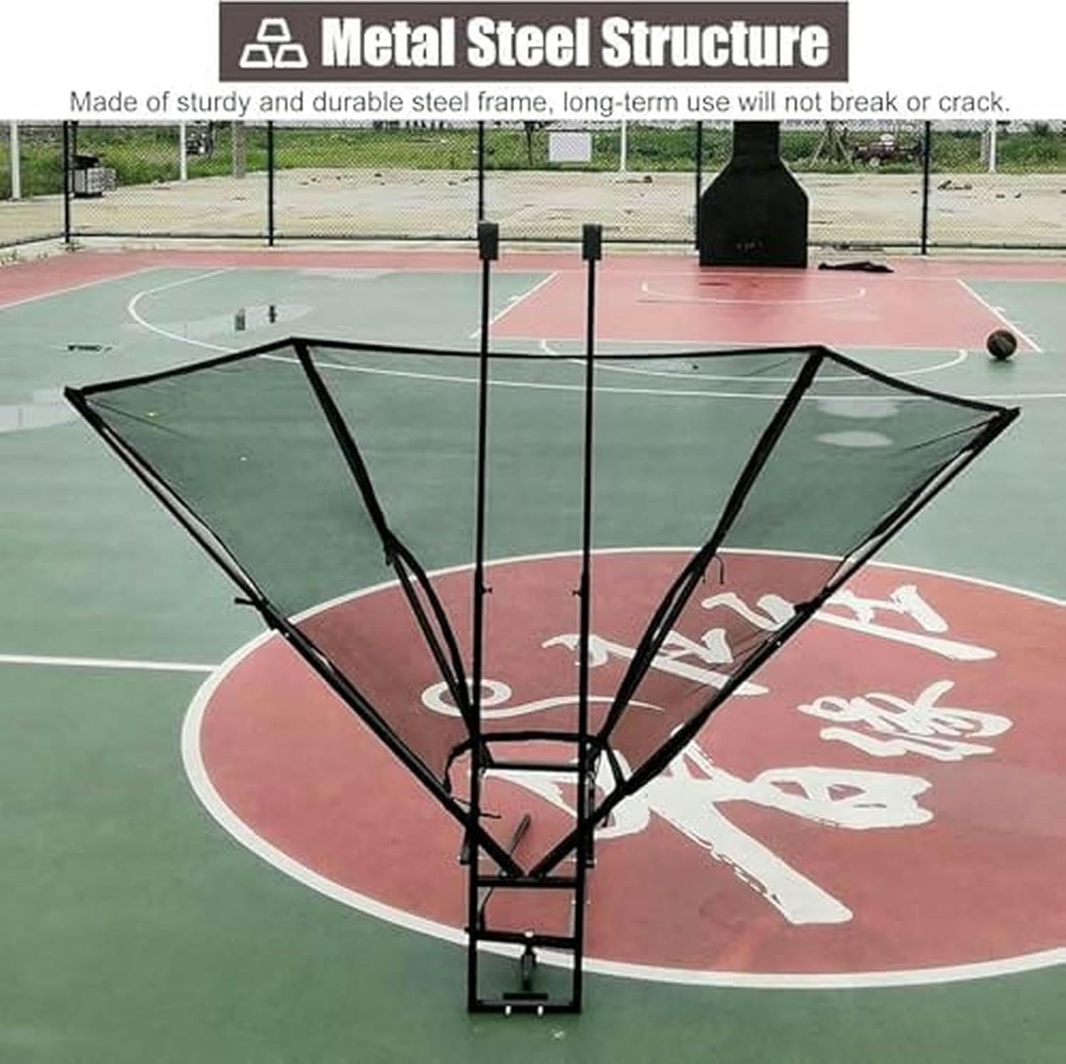 Sports Defender Net & Basketball Rebounder Combo - Serves as Ball Catcher Guard and Backstop, Large Net Prevents Lost Balls