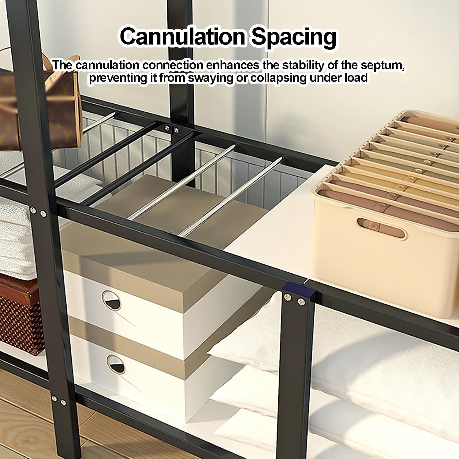 Portable Closet Wardrobe With Hanging Rods, Metal Closet Rack For Hanging Clothes, Clothing Rack With Cover, Metal Garment Racks Organizer For Bedroom(White1,168cm/66.1inch)