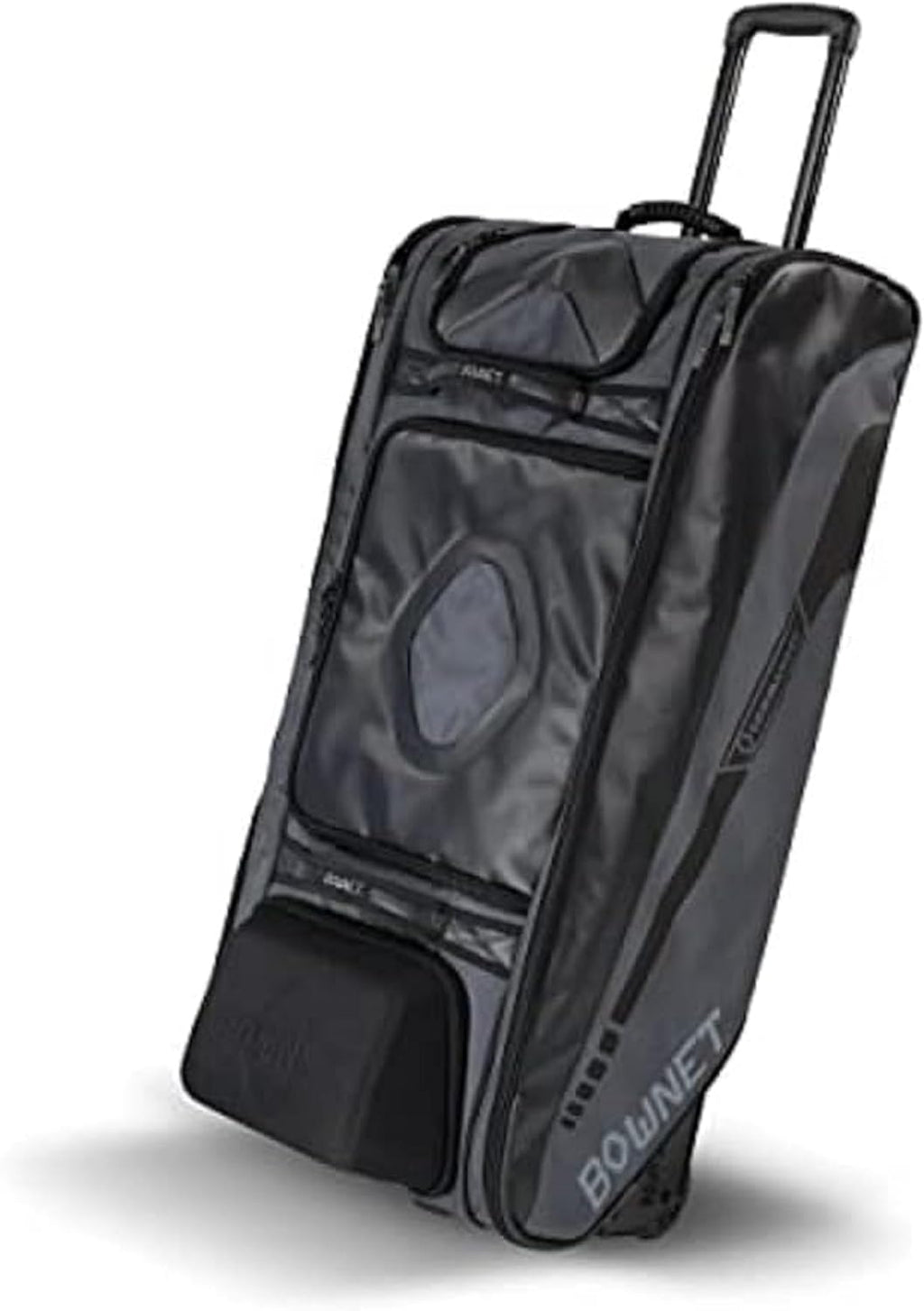 Bownet Commander Rolling Catcher's Gear Bag with Wheels – Baseball & Softball Equipment Bag for Travel Ball, Youth & Adult, 14 Pockets, Molded Helmet Case, Airline Approved
