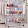 Scarf Display Rack,Freestanding Underwear Rack Clothing Store Scarf Storage Organizer Rack, Retail Store Panty Shorts Bra Hijab Silk Shawl Display Stand with Wh，Silvery Length 80CM