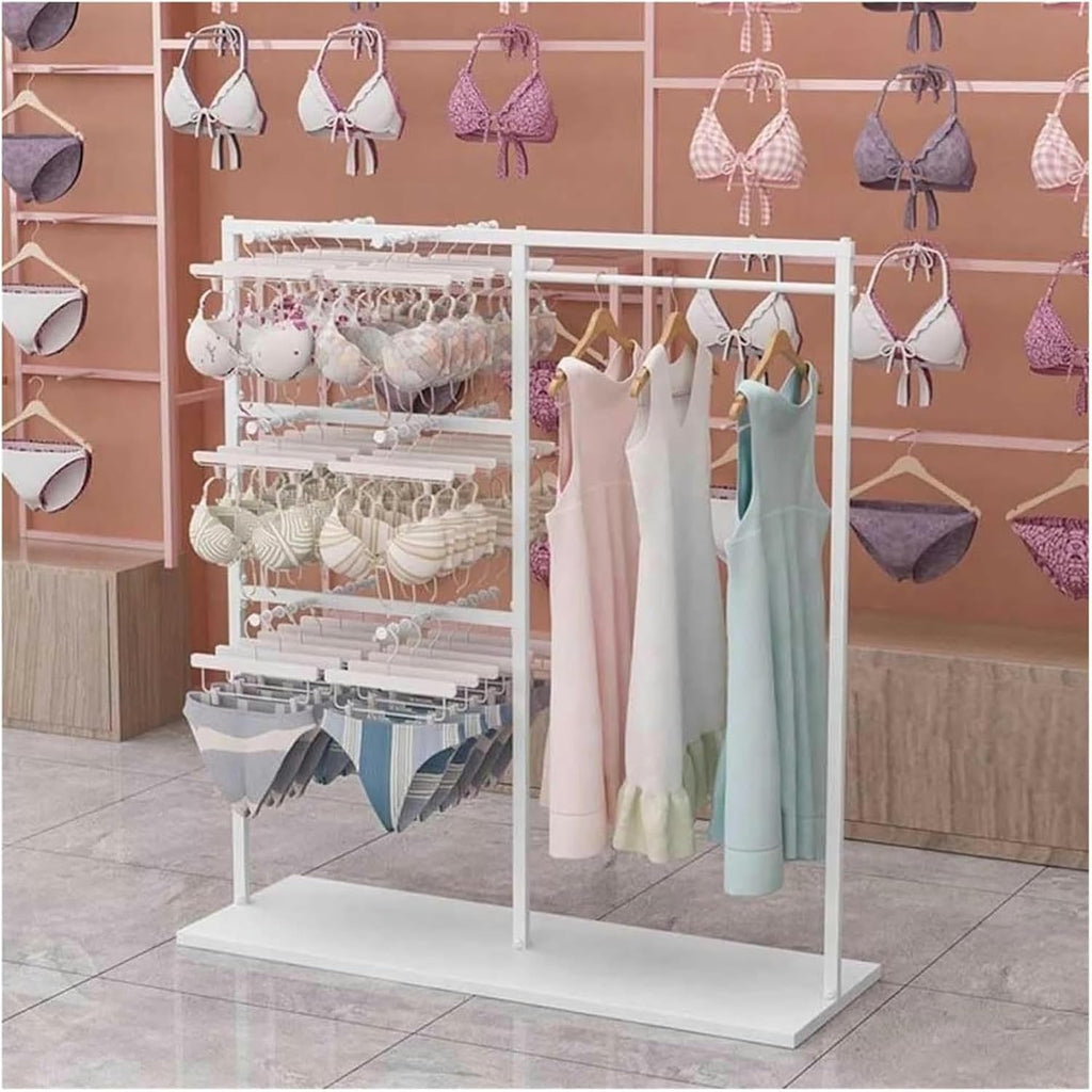 Commercial Clothes Rail Garment Rack, Underwear Display Stands, Freestanding Lingerie Organizer Clothing Store Boutiques Retail Shelves for Socks Bra Panties Scarves Storage