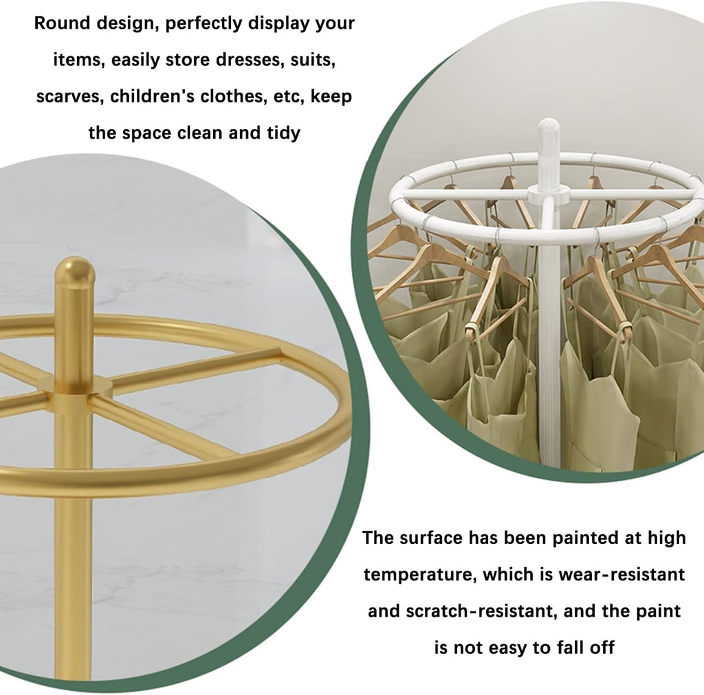 Lingerie Garment Rack Retail Display Racks, Freestanding Clothing Store Residential Wardrobe Garment Rack, Circular Rotate Commercial Hanging Shelves, Dress Panties,Black-55x155CM