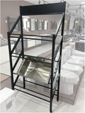 4 Tiers Large Wash Basin Display Rack with Wheels, Commercial Metal Washbasin Sample Display Stand for Household Shops, Adjustable Width Rolling Rack(No Wheel-4 Layers - L 75cm/29.5in