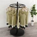 21 * 61 * 21in Round Garment Rack, 360° rotation, Floor Standing Clothing Stand, Clothes Retail Display Shelf, for Bedroom Boutique Commercial Shop Laundry Room(Black)