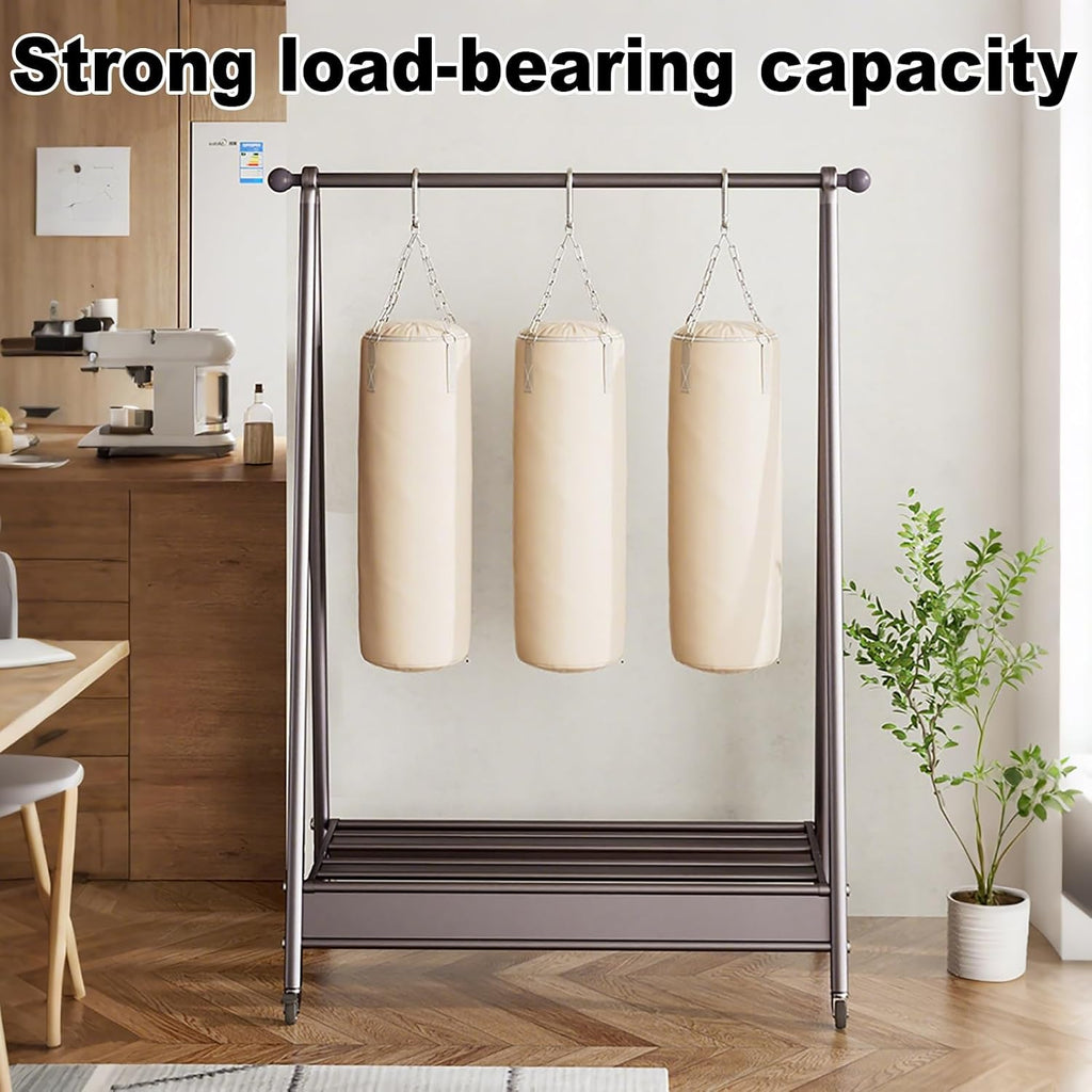 Foldable Garment Rack With Wheels, Portable Clothes Racks For Hanging Clothes, Collapsible Rolling Clothing Rack For Bedroom Living Room Storage(Gray,80cm/31.5in)