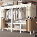 Heavy Duty Foldable Closet, Portable Covered Clothes Rack for Hanging Clothes Armoire Wardrobe Closet System Freestanding Coat Storage Garment Racks(Panda Garden,148cm/58.3in)